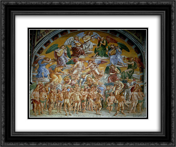 The Paradise 24x20 Black Ornate Wood Framed Art Print Poster with Double Matting by Signorelli, Luca