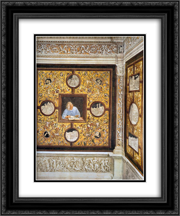 The Poet Virgil 20x24 Black Ornate Wood Framed Art Print Poster with Double Matting by Signorelli, Luca