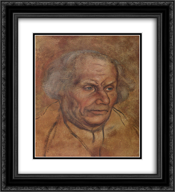 Portrait of Luther's Father 20x22 Black Ornate Wood Framed Art Print Poster with Double Matting by Cranach the Elder, Lucas