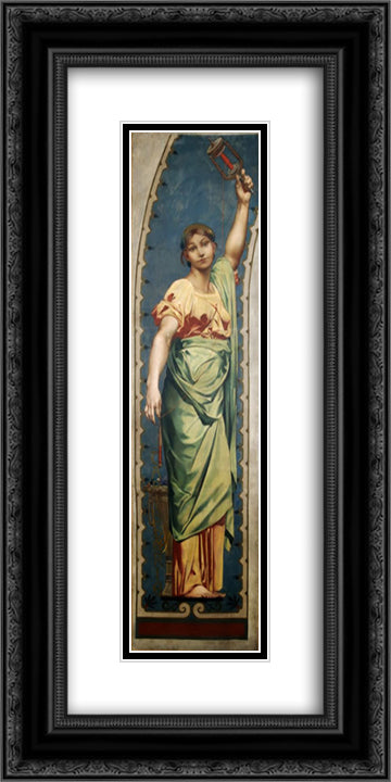 Tapestry 12x24 Black Ornate Wood Framed Art Print Poster with Double Matting by Merson, Luc Olivier