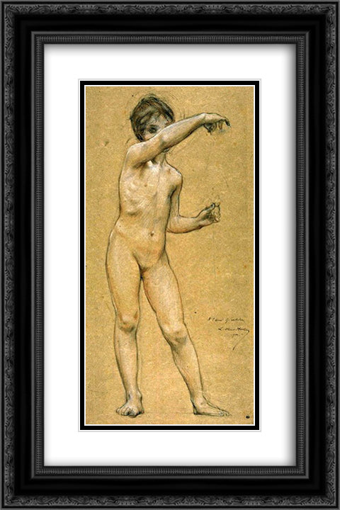 Young naked girl 16x24 Black Ornate Wood Framed Art Print Poster with Double Matting by Merson, Luc Olivier