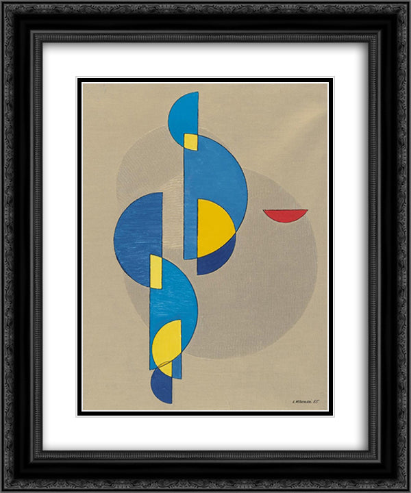 Costrizione WUH6 20x24 Black Ornate Wood Framed Art Print Poster with Double Matting by Veronesi, Luigi