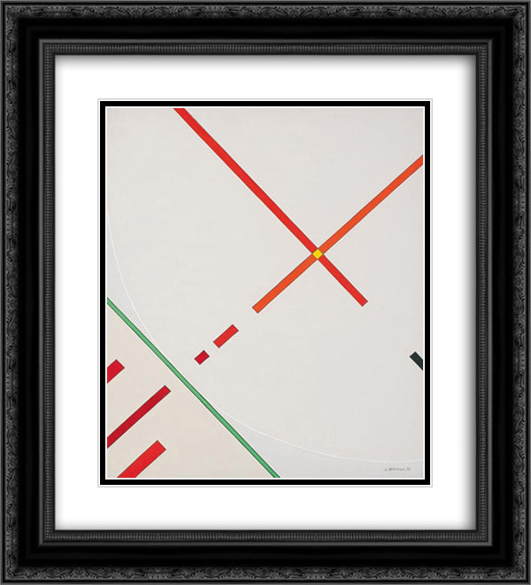 Costruzione B52 20x22 Black Ornate Wood Framed Art Print Poster with Double Matting by Veronesi, Luigi