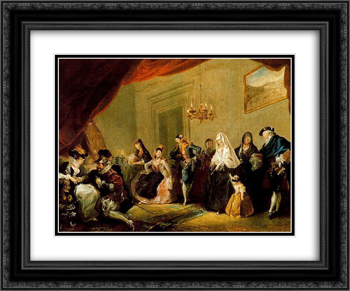Ensayo de una comedia 24x20 Black Ornate Wood Framed Art Print Poster with Double Matting by Paret y Alcazar, Luis
