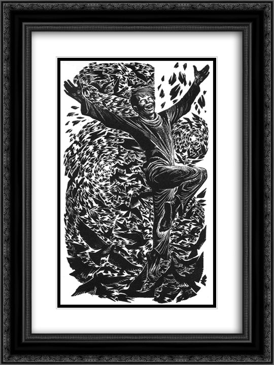 Ritual 18x24 Black Ornate Wood Framed Art Print Poster with Double Matting by Ward, Lynd