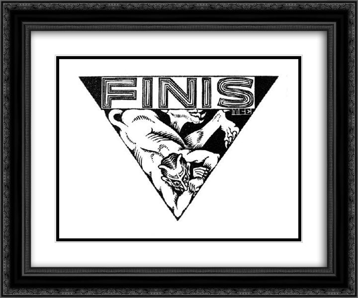 Vignette 24x20 Black Ornate Wood Framed Art Print Poster with Double Matting by Escher, M.C.