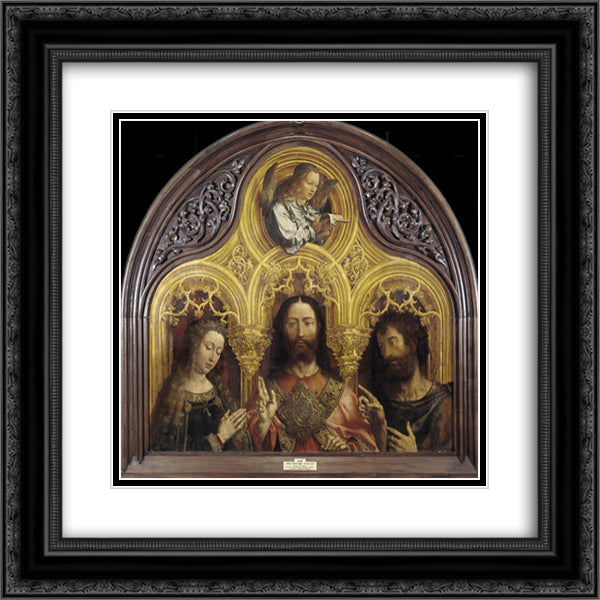 Deesis 20x20 Black Ornate Wood Framed Art Print Poster with Double Matting by Mabuse