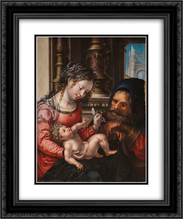 Holy family 20x24 Black Ornate Wood Framed Art Print Poster with Double Matting by Mabuse
