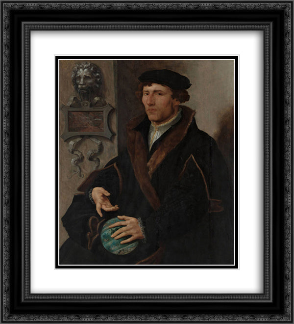 Portrait of Reinerus Frisius Gemma 20x22 Black Ornate Wood Framed Art Print Poster with Double Matting by van Heemskerck, Maerten