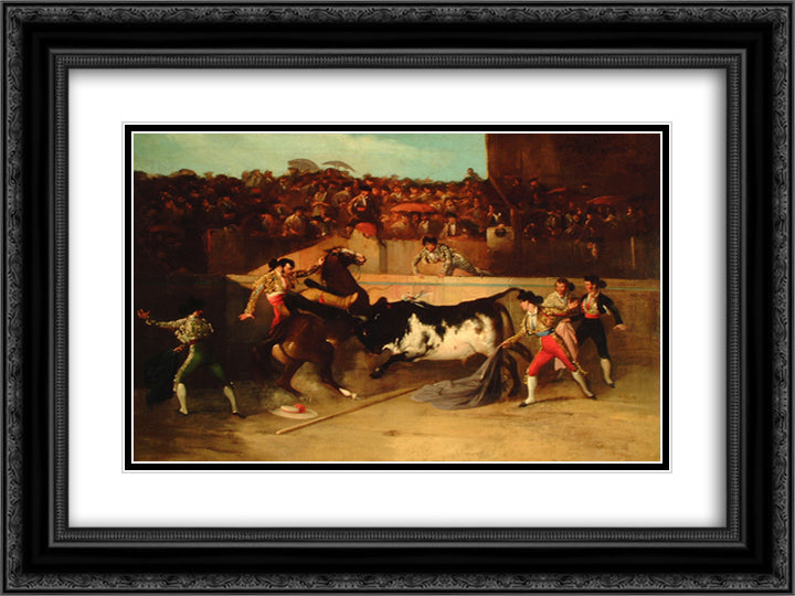 Derribo del picador 24x18 Black Ornate Wood Framed Art Print Poster with Double Matting by Rodriguez de Guzman, Manuel