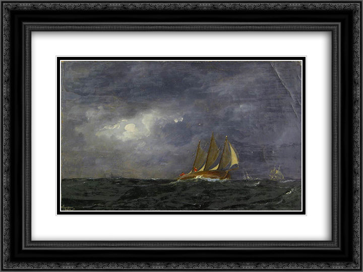 unknown title 24x18 Black Ornate Wood Framed Art Print Poster with Double Matting by Larson, Marcus