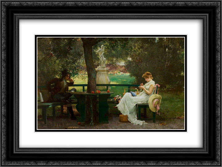 In Love 24x18 Black Ornate Wood Framed Art Print Poster with Double Matting by Stone, Marcus