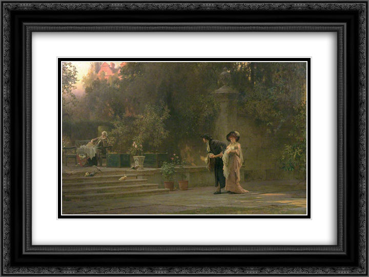 Married for Love 24x18 Black Ornate Wood Framed Art Print Poster with Double Matting by Stone, Marcus