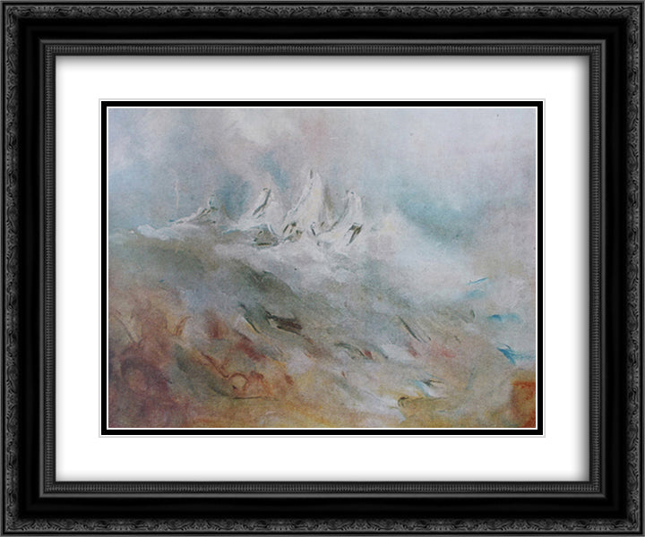 Among the Muddy Volcanoes 24x20 Black Ornate Wood Framed Art Print Poster with Double Matting by Sterian, Margareta