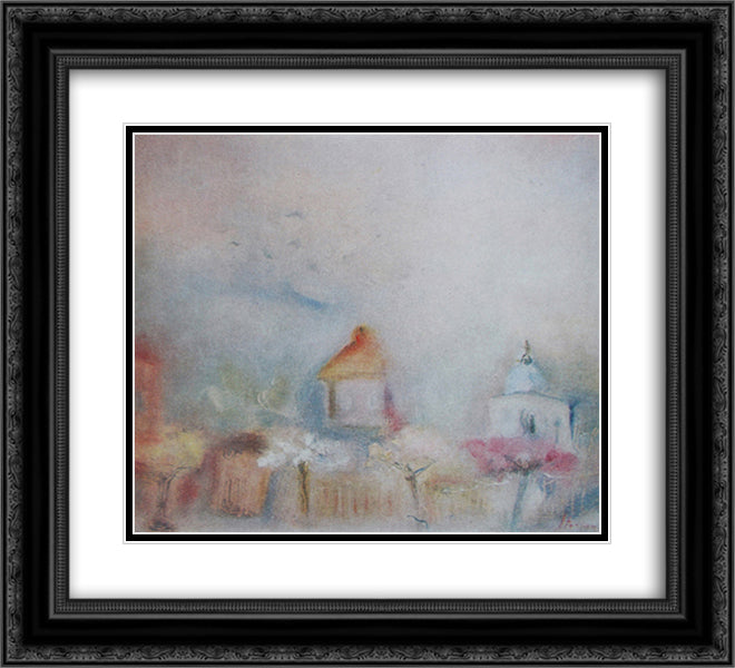 Easter in the Village 22x20 Black Ornate Wood Framed Art Print Poster with Double Matting by Sterian, Margareta