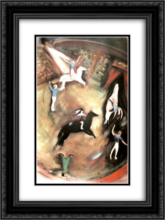 In circus 18x24 Black Ornate Wood Framed Art Print Poster with Double Matting by Sterian, Margareta
