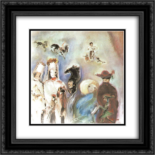 Scene with Two Faces 20x20 Black Ornate Wood Framed Art Print Poster with Double Matting by Sterian, Margareta