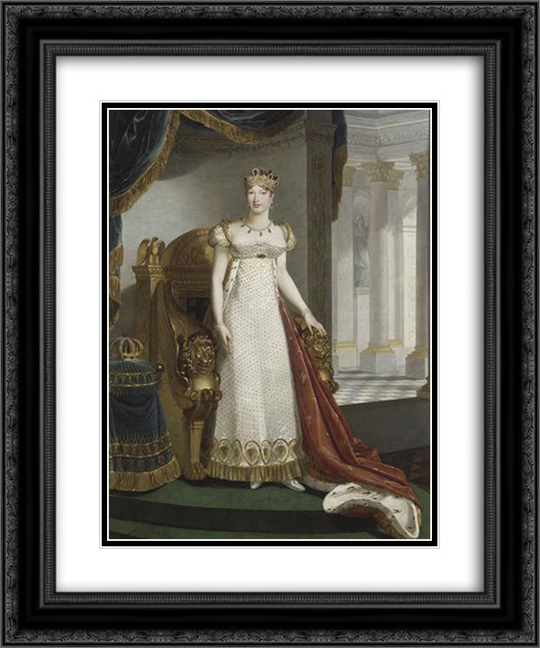 Empress Marie-Louise 20x24 Black Ornate Wood Framed Art Print Poster with Double Matting by Benoist, Marie Guillemine