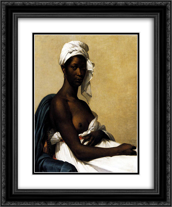 Portrait d'une negresse 20x24 Black Ornate Wood Framed Art Print Poster with Double Matting by Benoist, Marie Guillemine