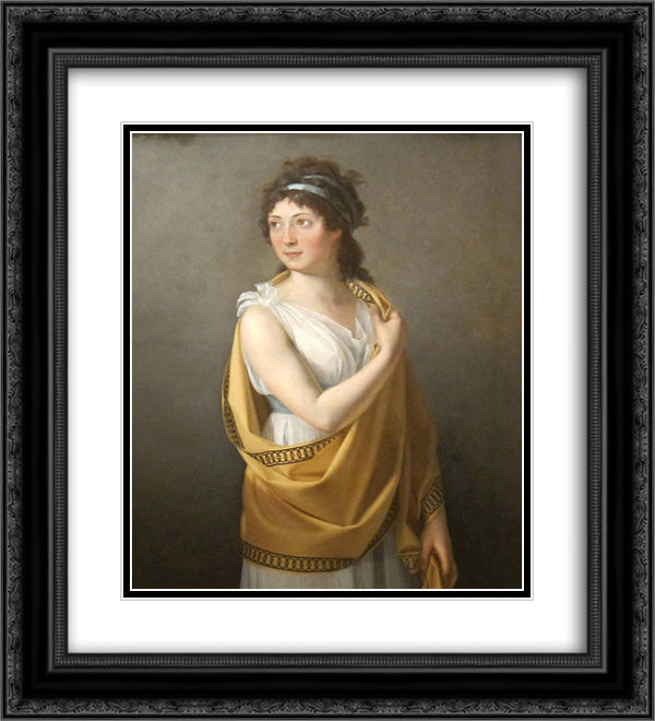 Portrait of a Lady 20x22 Black Ornate Wood Framed Art Print Poster with Double Matting by Benoist, Marie Guillemine