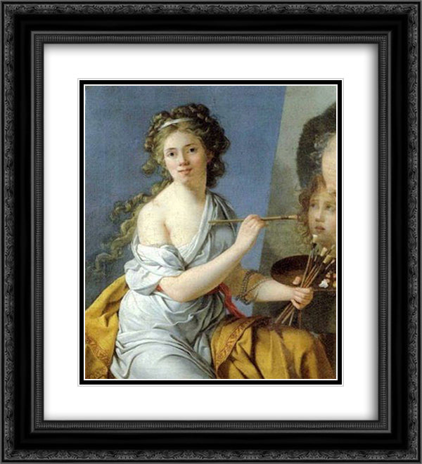 Self-Portrait 20x22 Black Ornate Wood Framed Art Print Poster with Double Matting by Benoist, Marie Guillemine