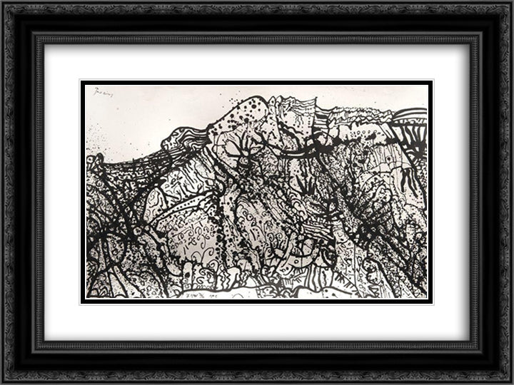 Alpilles, MP309 24x18 Black Ornate Wood Framed Art Print Poster with Double Matting by Prassinos, Mario