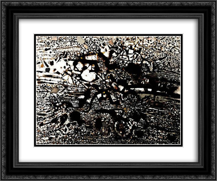 Eygalieres 24x20 Black Ornate Wood Framed Art Print Poster with Double Matting by Prassinos, Mario