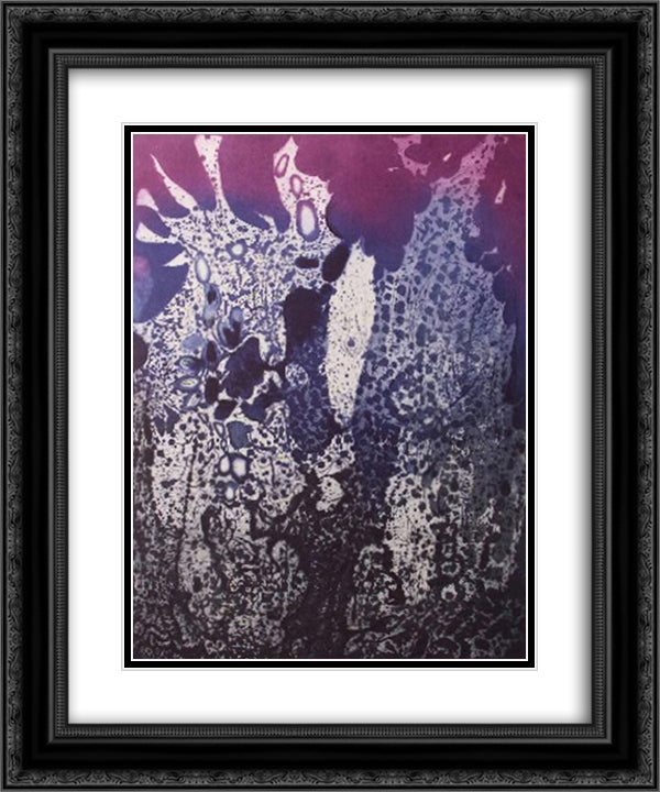 Jardin la nuit 20x24 Black Ornate Wood Framed Art Print Poster with Double Matting by Prassinos, Mario