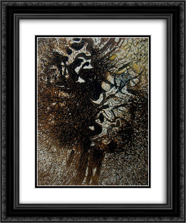 L'arbre 20x24 Black Ornate Wood Framed Art Print Poster with Double Matting by Prassinos, Mario
