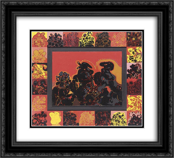Minautaure 22x20 Black Ornate Wood Framed Art Print Poster with Double Matting by Prassinos, Mario