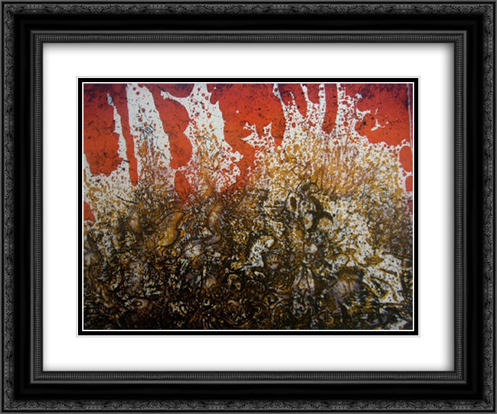 Vagues 24x20 Black Ornate Wood Framed Art Print Poster with Double Matting by Prassinos, Mario