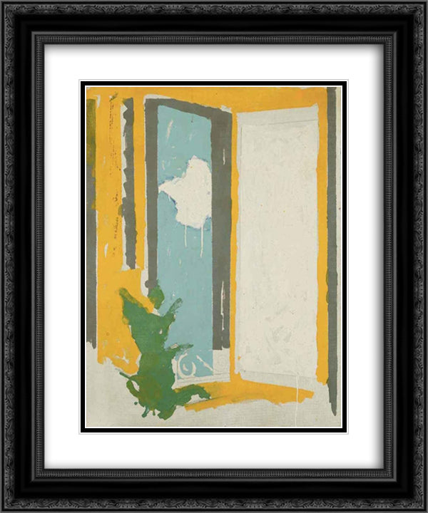 Interno + Esterno 20x24 Black Ornate Wood Framed Art Print Poster with Double Matting by Schifano, Mario