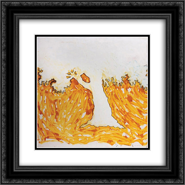 L'arbre en automne 20x20 Black Ornate Wood Framed Art Print Poster with Double Matting by Schifano, Mario