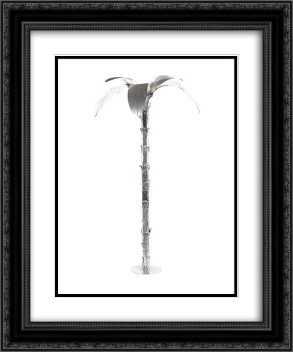 Per Costruzione di Oasi 20x24 Black Ornate Wood Framed Art Print Poster with Double Matting by Schifano, Mario