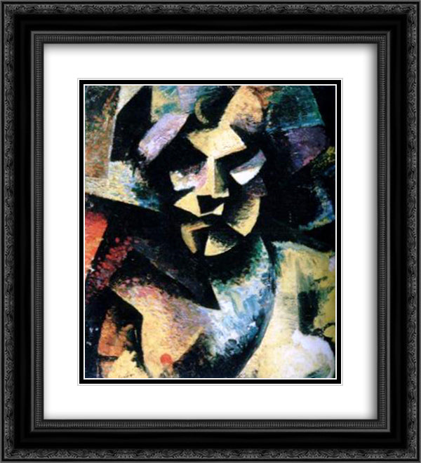 Self - Portrait 20x22 Black Ornate Wood Framed Art Print Poster with Double Matting by Sironi, Mario