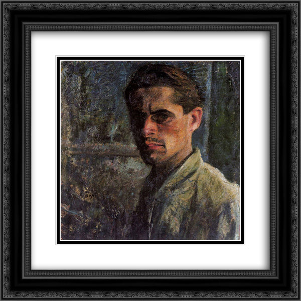 Self - Portrait 20x20 Black Ornate Wood Framed Art Print Poster with Double Matting by Sironi, Mario