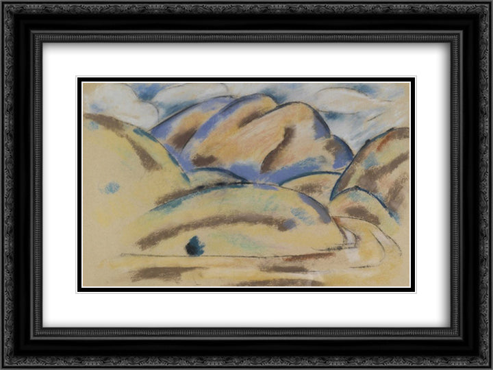 Landscape, New Mexico 24x18 Black Ornate Wood Framed Art Print Poster with Double Matting by Hartley, Marsden