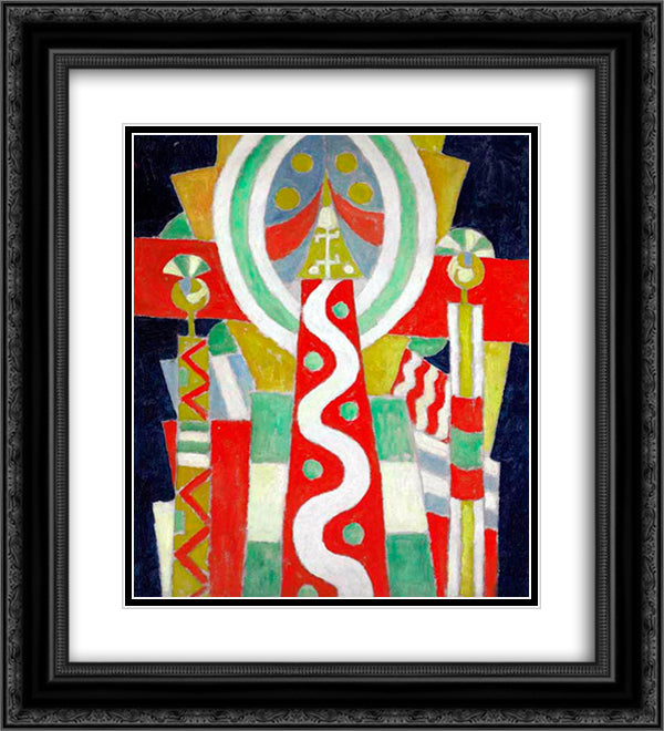 Lighthouse 20x22 Black Ornate Wood Framed Art Print Poster with Double Matting by Hartley, Marsden