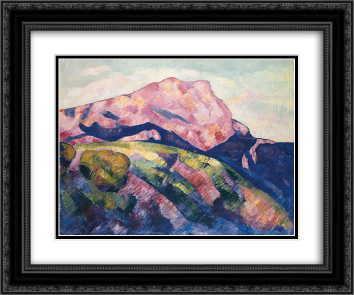 Mont Sainte-Victoire 24x20 Black Ornate Wood Framed Art Print Poster with Double Matting by Hartley, Marsden