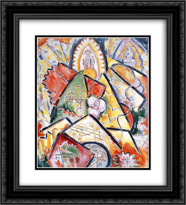 Musical Theme (Oriental Symphony) 20x22 Black Ornate Wood Framed Art Print Poster with Double Matting by Hartley, Marsden