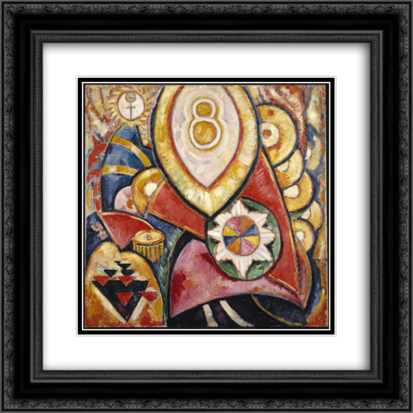 Painting No. 48 20x20 Black Ornate Wood Framed Art Print Poster with Double Matting by Hartley, Marsden