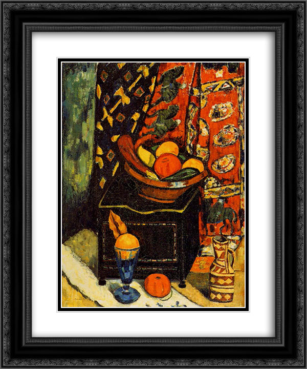 Still Life, No. 1 20x24 Black Ornate Wood Framed Art Print Poster with Double Matting by Hartley, Marsden