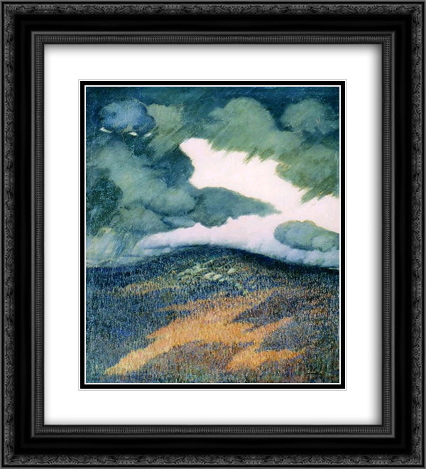 Storm Clouds, Maine 20x22 Black Ornate Wood Framed Art Print Poster with Double Matting by Hartley, Marsden