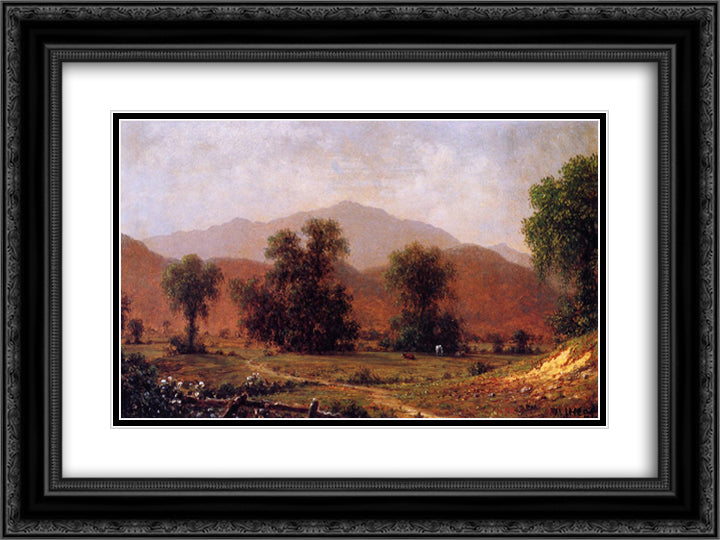 White Mountain Landscape, Mount Washington 24x18 Black Ornate Wood Framed Art Print Poster with Double Matting by Heade, Martin Johnson