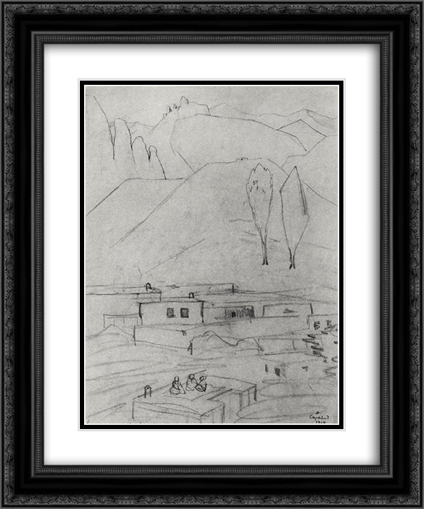 Akulis 20x24 Black Ornate Wood Framed Art Print Poster with Double Matting by Saryan, Martiros