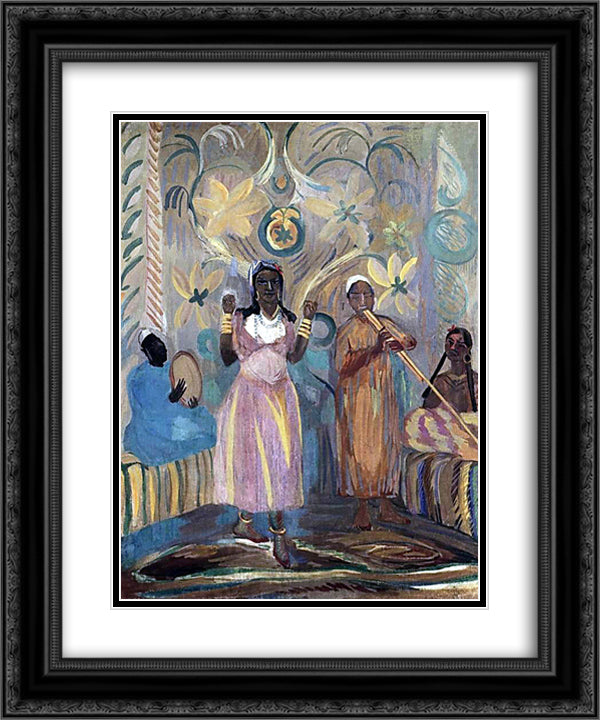 Arabian dancer 20x24 Black Ornate Wood Framed Art Print Poster with Double Matting by Saryan, Martiros