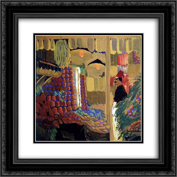Fruit shop 20x20 Black Ornate Wood Framed Art Print Poster with Double Matting by Saryan, Martiros