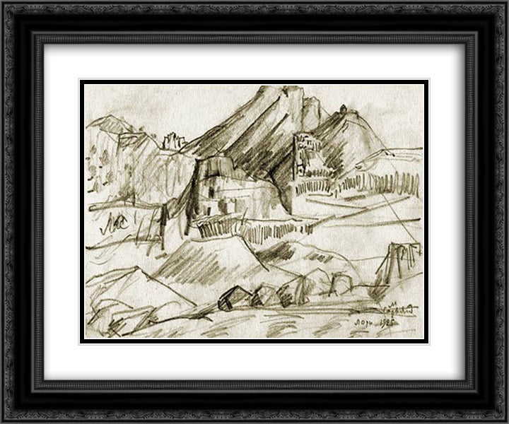 Lori 24x20 Black Ornate Wood Framed Art Print Poster with Double Matting by Saryan, Martiros