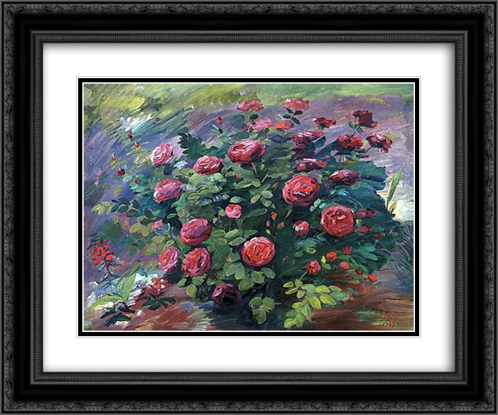 May roses 24x20 Black Ornate Wood Framed Art Print Poster with Double Matting by Saryan, Martiros