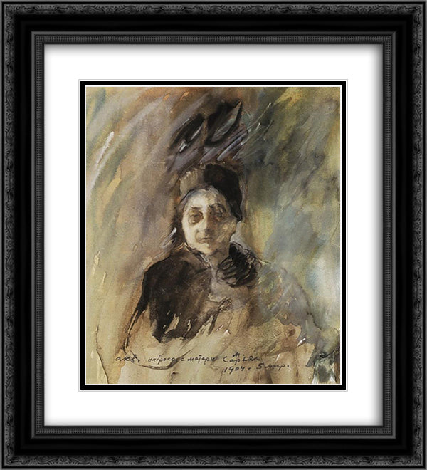 Mother of the artist 20x22 Black Ornate Wood Framed Art Print Poster with Double Matting by Saryan, Martiros